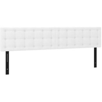 Cabeceros 2 unidades de cuero sintético blanco 80x5x78/88 cm
