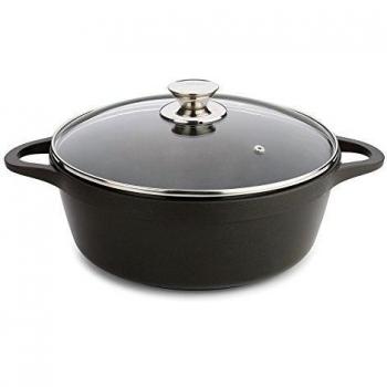Cazuela Alta Premier Valira Black de 20 cm con Tapa en Color Negro