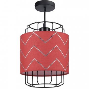 Lámpara Colgante De Tela Pointiza de Diseño Elegante y Acabados de Calidad en Color Rojo Ladrillo