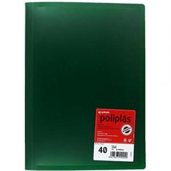 Grafoplas 1440020 - Carpeta de 40 fundas, tamaño folio, tapas PP, color verde