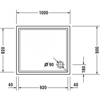 Duravit Plato de ducha Duravit STARCK Slimline 1000x900x50mm blanco