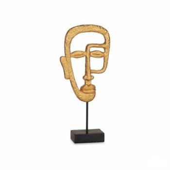 Figura Decorativa Cara Dorado 19,5 x 38 x 10,5 cm (4 Unidades) - Material Poliresina - Decoración Elegante