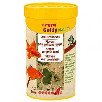 Sera Goldy Nature Alimento en Escamas para Peces Tropicales 250ml - Contiene ingredientes naturales, promueve la salud y el color de los peces, fácil digestión, formulación equilibrada