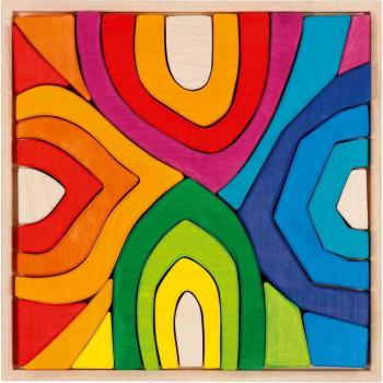Bloques de Madera Cuatro Estaciones - Goki (25 Piezas, Coloridos, 33 x 33 x 3 cm)
