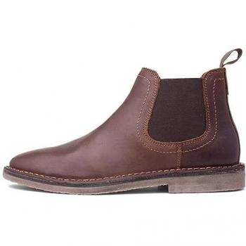 Hush Puppies Men's Shaun Brown Leather Chelsea Boots with Memory Foam - Size UK 9