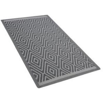 Alfombra Exterior e Interior Sikar Gris Claro 90 x 150 cm Patrón Geométrico Sintético
