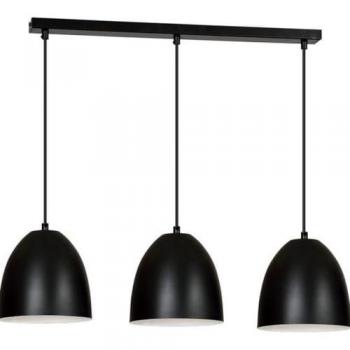 Lámpara de Suspensión Lenox, Acero con recubrimiento de polvo, Negro y Blanco, 70x80x18 cm