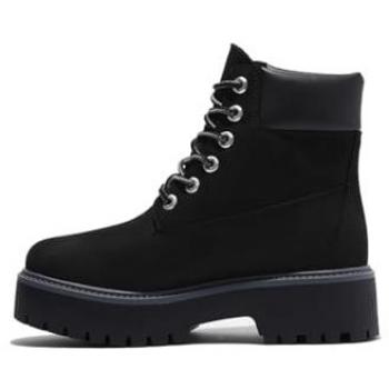 Timberland Women's Black Stone Street 6-Inch Waterproof Lace-Up Boot Size 3.5