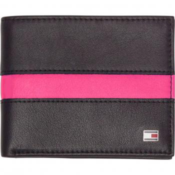 TOMMY HILFIGER Pop Stripe Mini CC cartera hombre negro y rojo