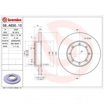 Discos de Freno Brembo 08.A650.10 para Eje Trasero