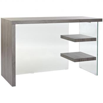 Escritorio DKD Home Decor Cristal Gris Transparente MDF Cristal Templado (120 x 50 x 76 cm)