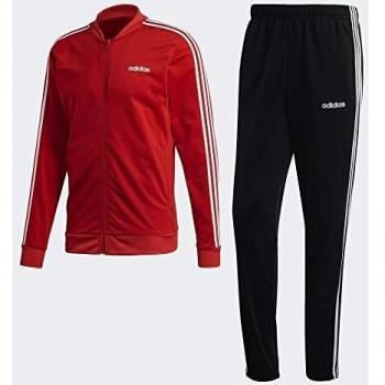 adidas MTS B2bas 3s C Chándal, Hombre, Top:Scarlet/White Bottom:Black/White, XL
