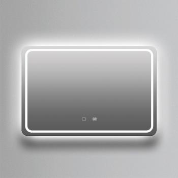 Espejo de baño rectangular Grecia Ledimex con luz frontal fija fría 60x80 y canto redondeado