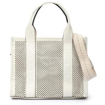 Bolso tote de piel Pikolinos Alcudia WHA en color blanco