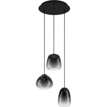 Lámpara Colgante Circular Eglo Aguilares Negro 3xE27 Ø 43cm