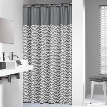 Sealskin Cortina de Ducha Angoli, 180 x 200 cm, Poliéster, Gris