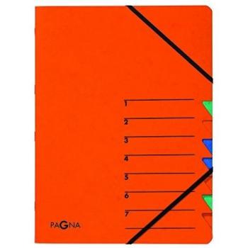 Carpeta organizadora PAGNA EASY, A4, 7 compartimentos, cartón, naranja