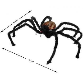 Araña Negra XXL para Decoración de Halloween (3 Unidades)