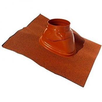 Solin Ubiflex Ocre para terminales verticales Ø 60/100mm y 80/125mm, con bavette estándar 500x500 mm, para tejados inclinados de 25 a 45°
