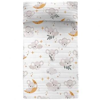 Colcha Infantil Happyfriday Baby Koala Multicolor 180x260 cm, 100% Algodón (Exterior) y 100% Poliéster (Relleno), Calidad de 150 TC, Fabricado en España
