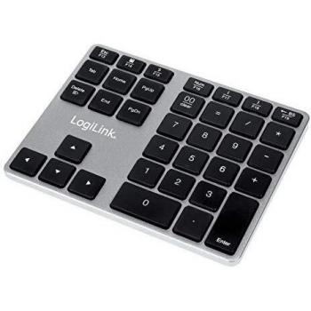 Teclado Numérico Bluetooth LogiLink ID0187 - Aluminio, 35 Teclas, Funciones para Windows/MacOS