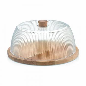 Tabla para Quesos Quttin con Tapa Rayas de Madera, 29 x 29 x 12 cm