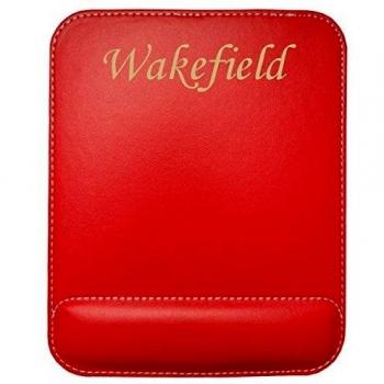 Almohadilla de cuero sintético de ratón personalizado con el texto: Wakefield