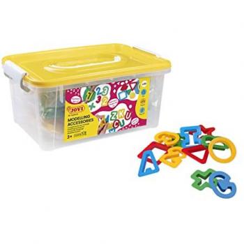 JOVI Set de accesorios para modelaje - Incluye moldes variados para plastilina, 96 piezas en total, fabricado en plástico, con colores surtidos y baúl de almacenamiento