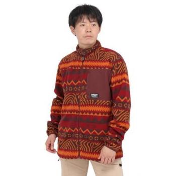 Sudadera Oakley Mountain Fire Sherpa con forro polar, color rojo oscuro y negro, talla S
