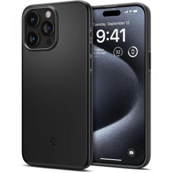 Funda Spigen Thin Fit para iPhone 15 Pro (2023) - Diseño delgado y grado militar, color negro