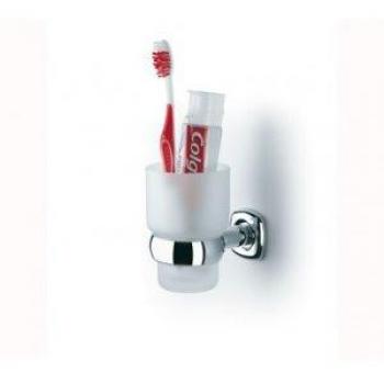 Baño Diseño - Portavasos Pared Cristal Dual De Baño Diseño Cromo