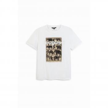 Camiseta Desigual con Estampado de Animales Africanos