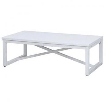 Mesa Centro Madera/Metal Louisville 120x70x41 Cm - Diseño Elegante y Sofisticado, color blanco, estilo moderno, dimensiones 120x70x41 cm