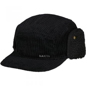 Barts Rayner Black Men's Baseball Cap with Ear Flaps and Teddy Lining