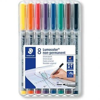 Lumocolor 315 WP8 -  Pack de 8 rotuladores de tinta no permanente, colores surtidos