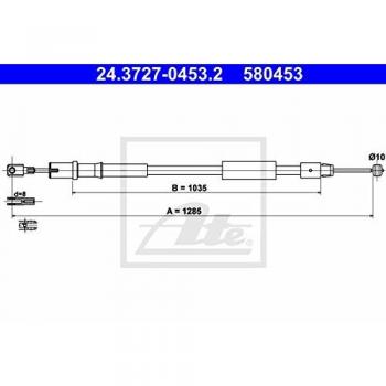 Cable de freno de mano ATE 24.3727-0453.2 Izquierda