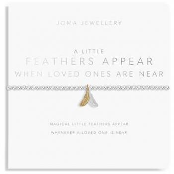 A Little Feathers Appear When Loved Ones Are Near Bracelet in Silver & Gold, Adjustable Women's Stretch Bracelet, Joma Jewellery 17.5cm Silver Bracelet