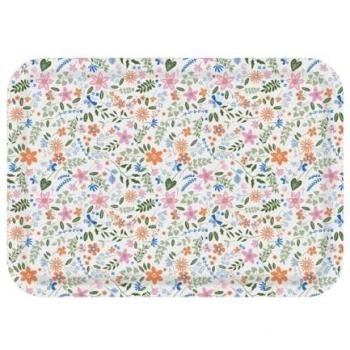 Bandeja Versa de Polietileno RPET con Diseño de Flores 27 x 2,2 x 38 cm