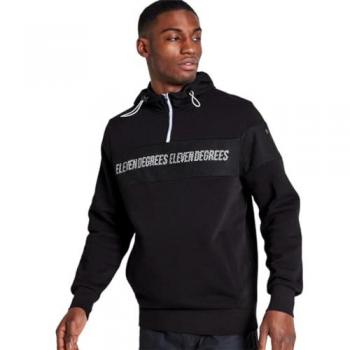 Sudadera con Capucha de Malla y Cremallera Cuarta 11 Degrees - Negra