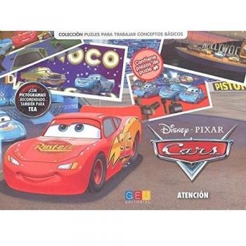 Cars - libro juego para trabajar la atención / Editorial GEU/ A partir de 6 años / Mejora la falta de atención / Trabaja mediante piezas puzle - Disney