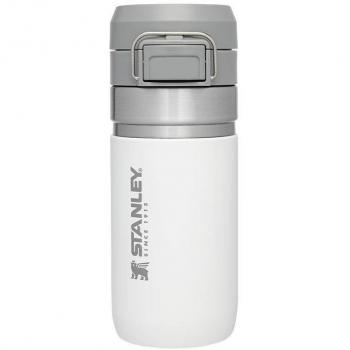 Termo Stanley Go Series 470ml Blanco - Botella termo de acero inoxidable, capacidad de 470 ml, diseño ergonómico, tapa con sistema Quick-Flip para un fácil acceso, aislamiento al vacío para mantener la temperatura de las bebidas fr
