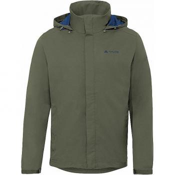 Chaqueta Vaude Escape Light caqui liso hombre, ligera, transpirable, impermeable, con capucha ajustable y bolsillos laterales