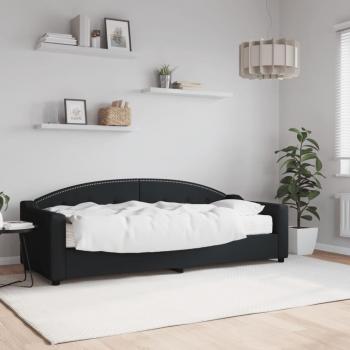 Sofá cama con colchón negro 80x200 cm en tela