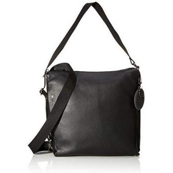 Mochila Hobo de Cuero Mandarina Duck Mellow Negra 36x33x12 cm