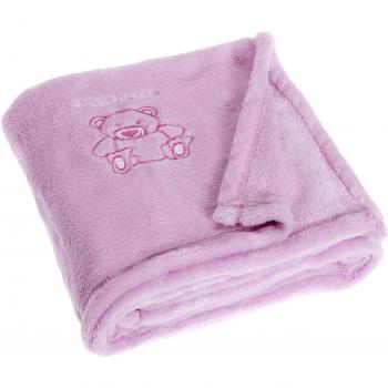 Manta Polar para Bebé Playshoes Oso Rosa 75 x 100 cm