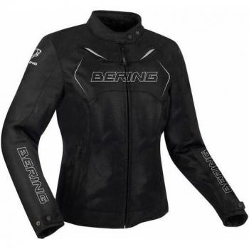 Bering Chaqueta de Moto para Mujer Lady Volga Impermeable Textil Negro-Blanco