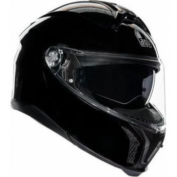 AGV Casco Modular Tourmodular Solid MPLK - Negro, Talla XS, diseño modular, homologación de seguridad, visera antirrayaduras, ventilación ajustable