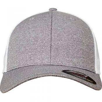 Gorra Flexfit Melange Mesh Unisex Talla Única Gris Moteado/Blanco