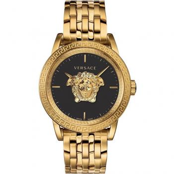 Versace Luxury Gold Steel Watch Black Dial Yellow Male Size: ONE SIZE
