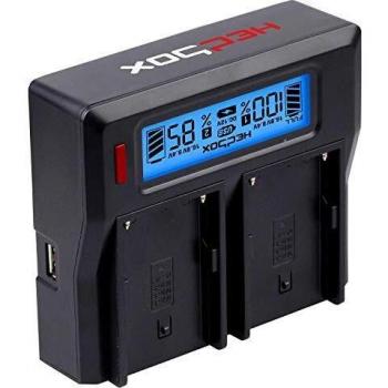 RedPro Dual Battery Charger RP-DC50 - Black, Compatible with Camera Power Supply